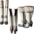 Show-Off Knee-High Boots - Beaver Brown with a Crackled Finish