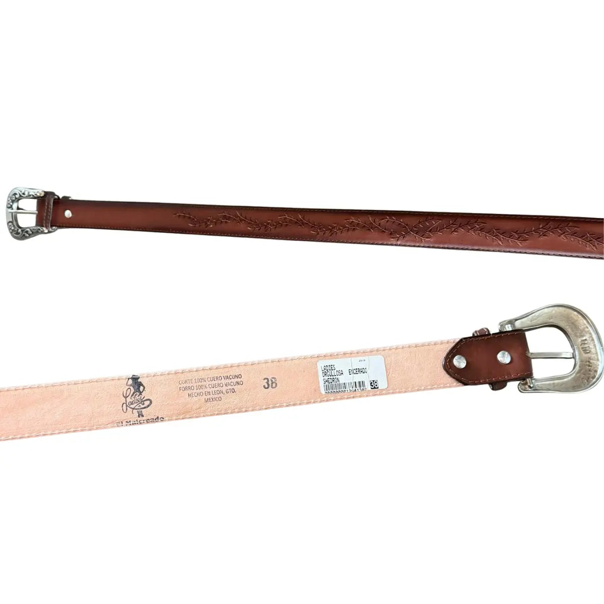 Malcreado Shedron Floral Embroidered Leather Belt