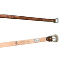 Malcreado Blue & White Floral Embroidered Shedron Leather Belt