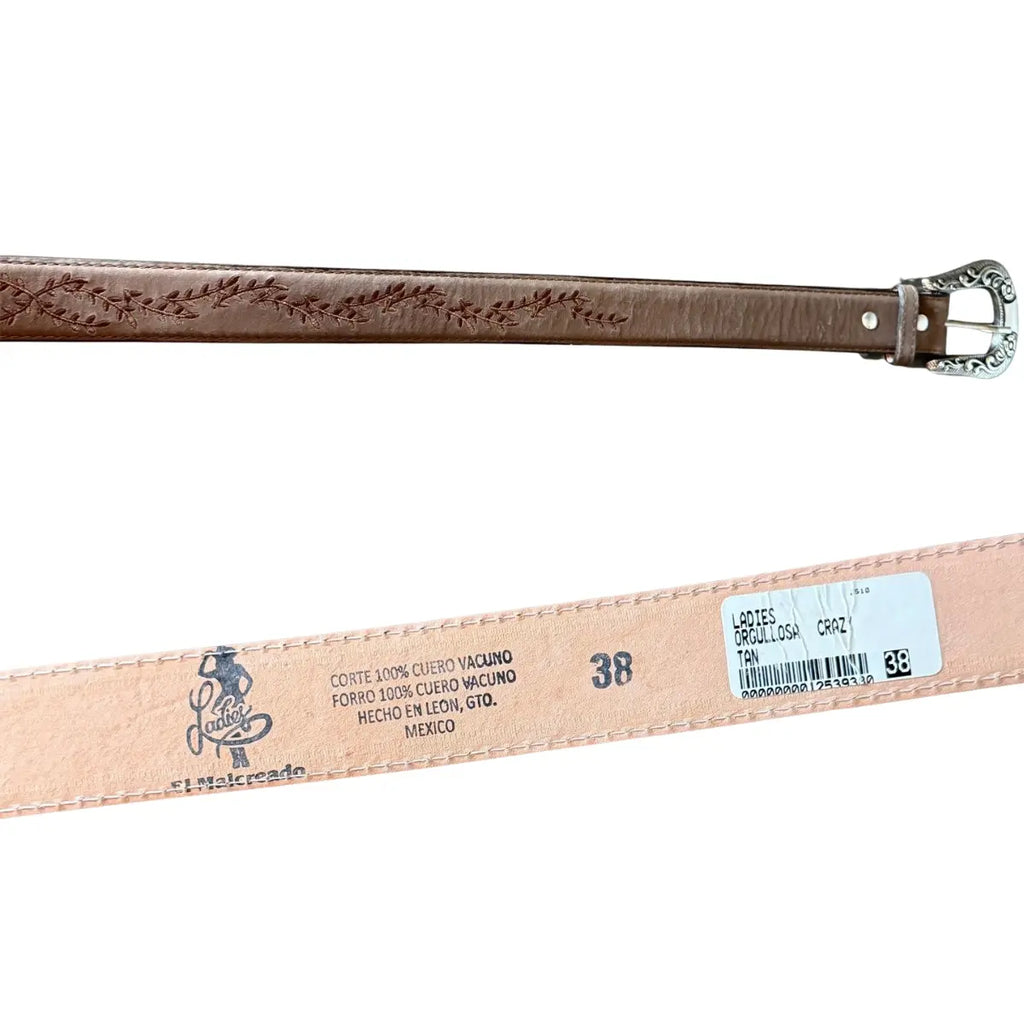 Malcreado Shedron Floral Embroidered Leather Belt