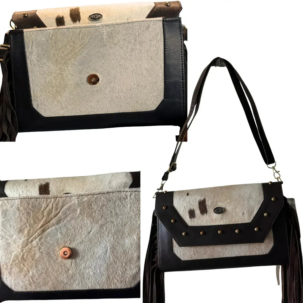 Country Style Hair-on-Hide Leather Crossbody Bag