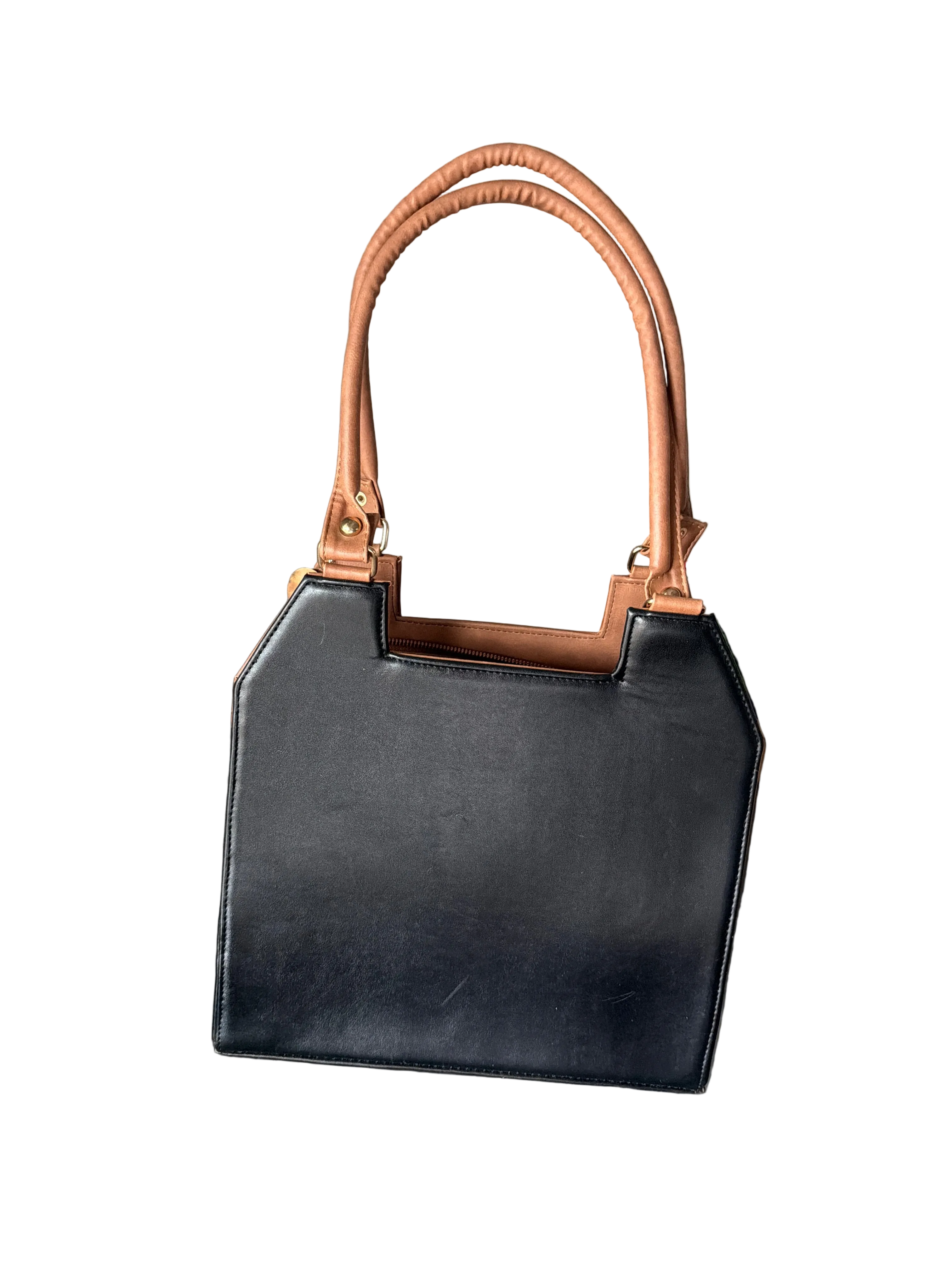 Bolsa de Cuero Vegano Pincelada a Mano - Diseño Floral y Triple Compartimento