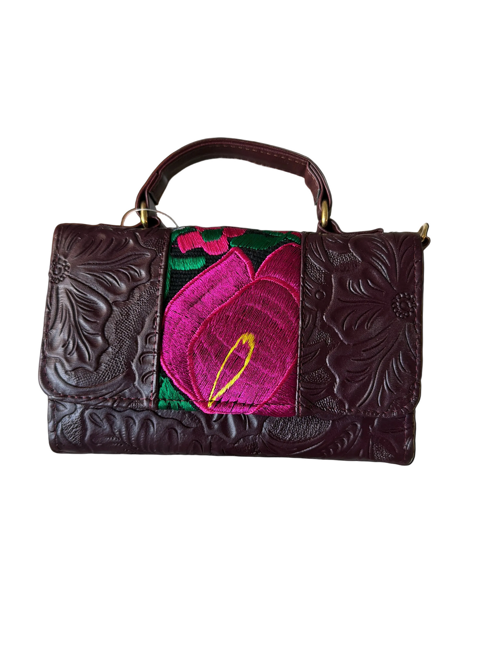 "Cross Two" Crossbody Bag - Hand-Brushed Artwork