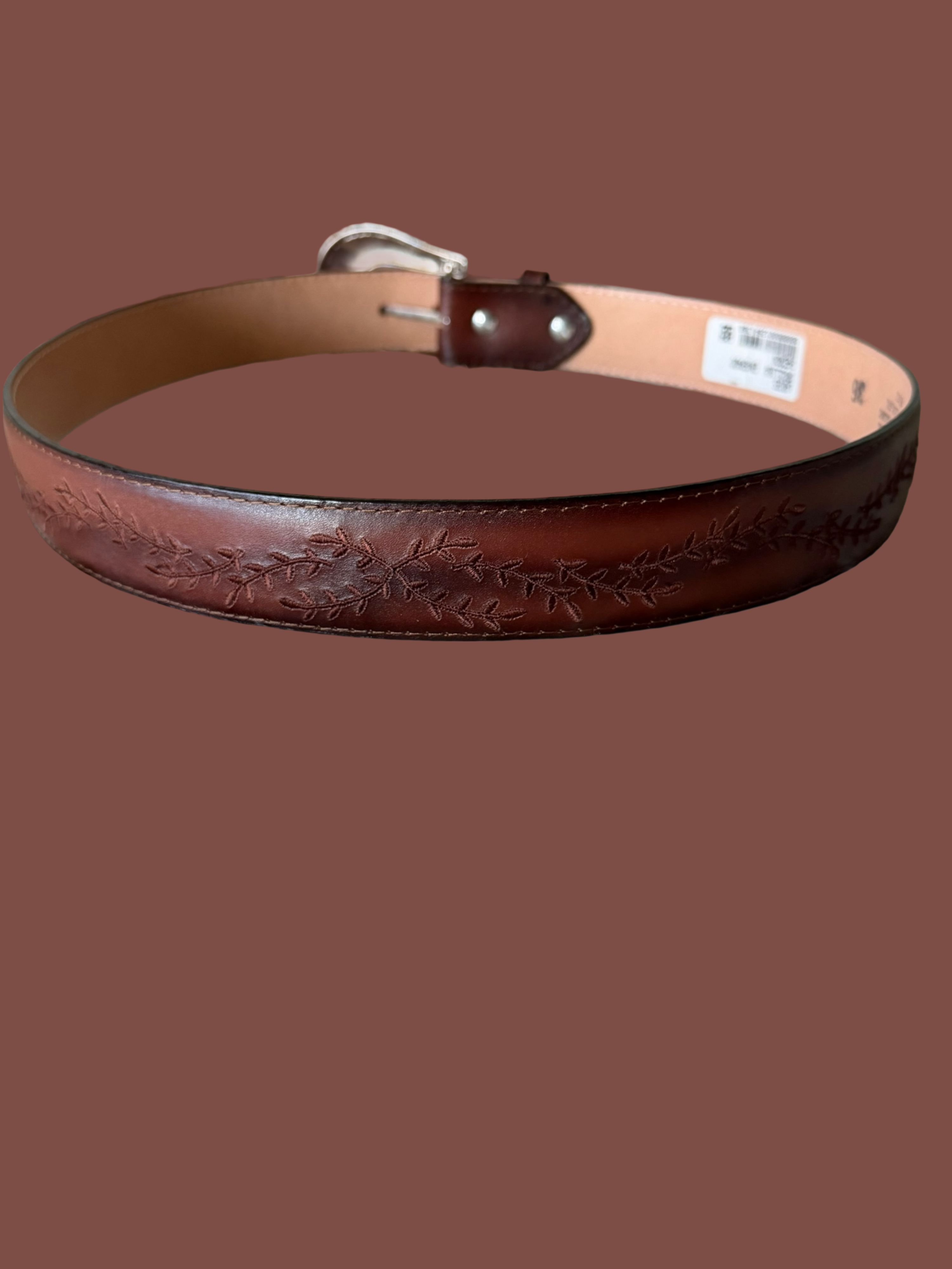 Malcreado Shedron Floral Embroidered Leather Belt