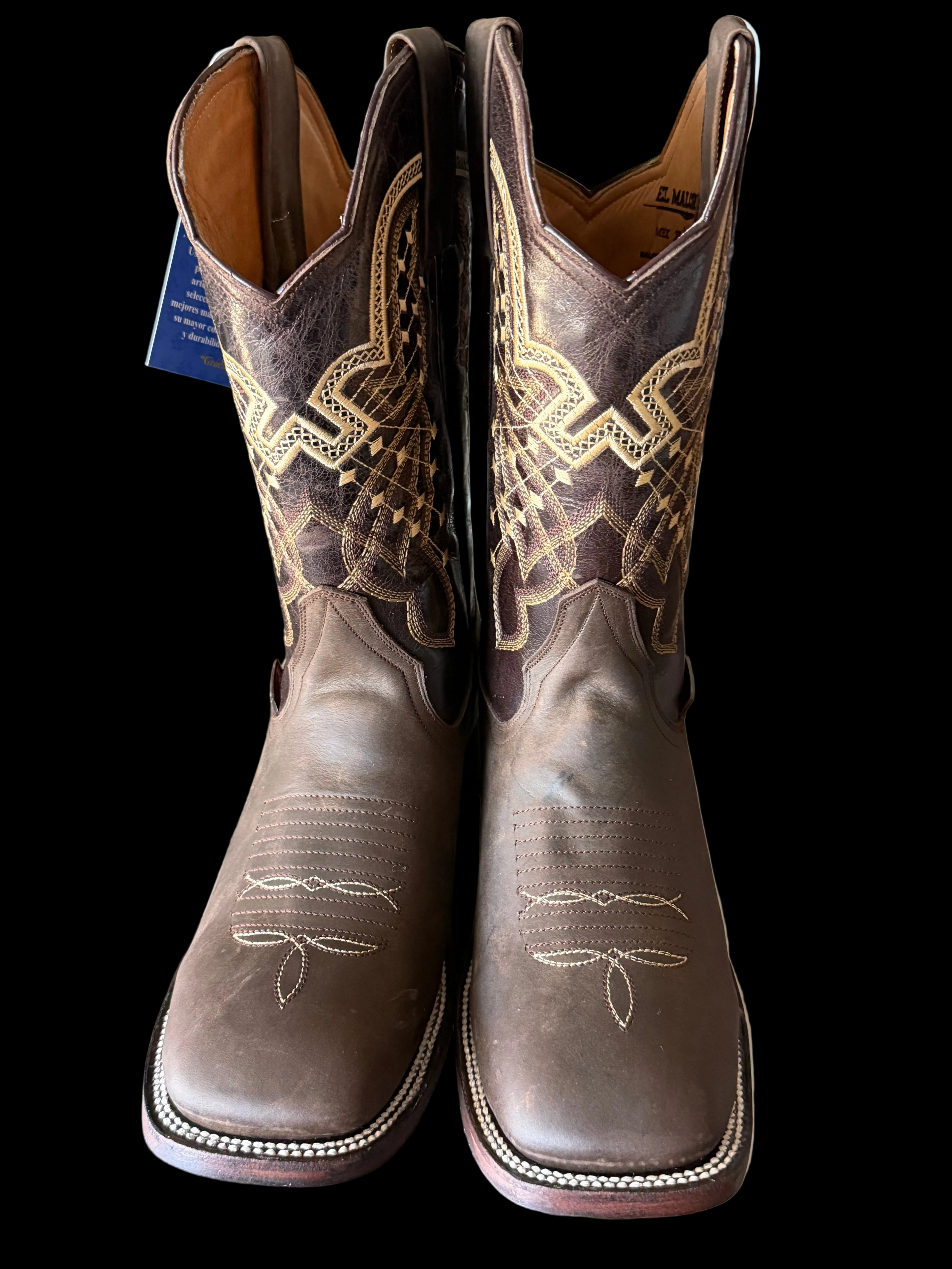 Malcreado Bulldog-Style Cowboy Boots - Chocolate Leather