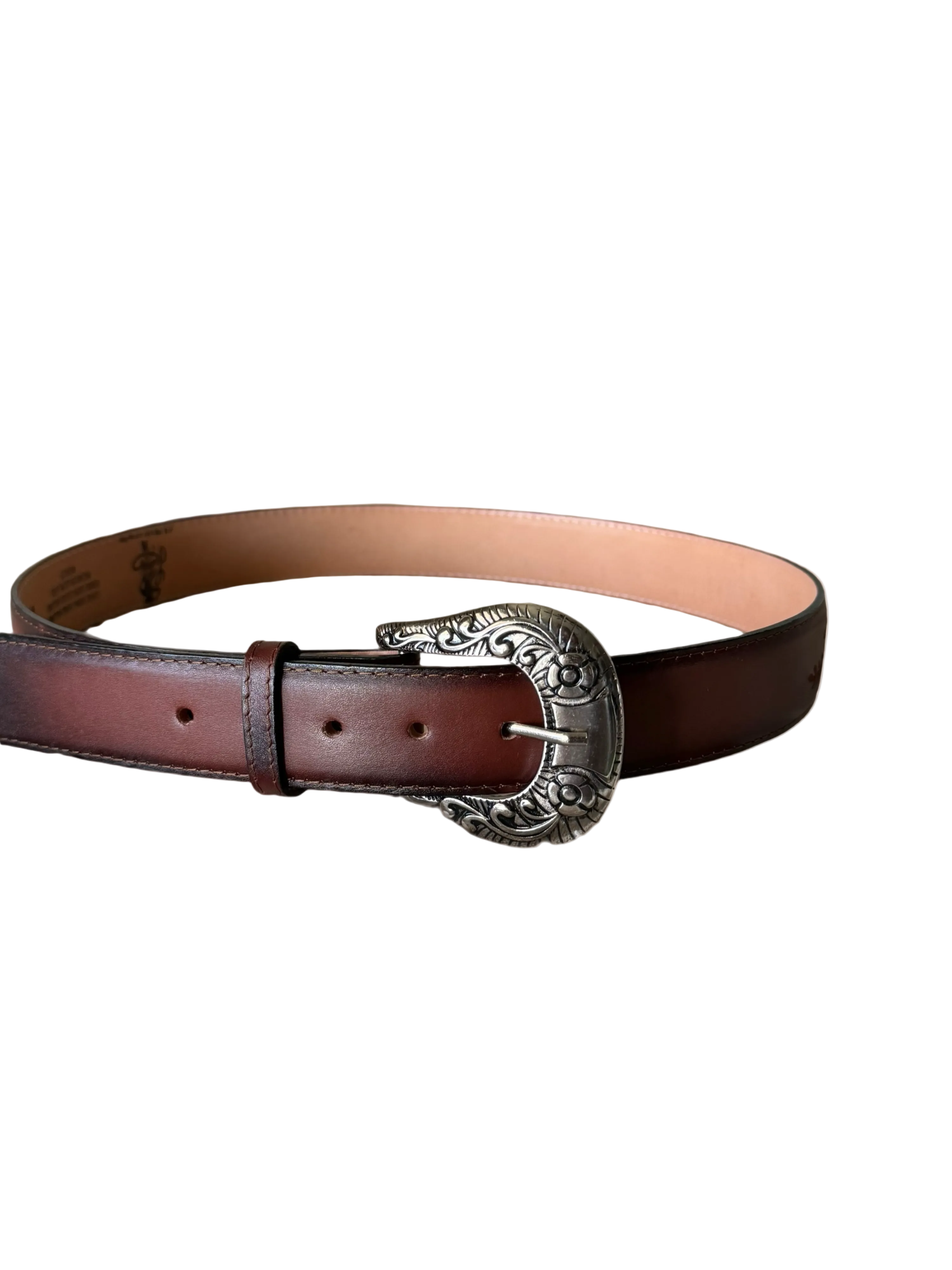 Malcreado Shedron Floral Embroidered Leather Belt
