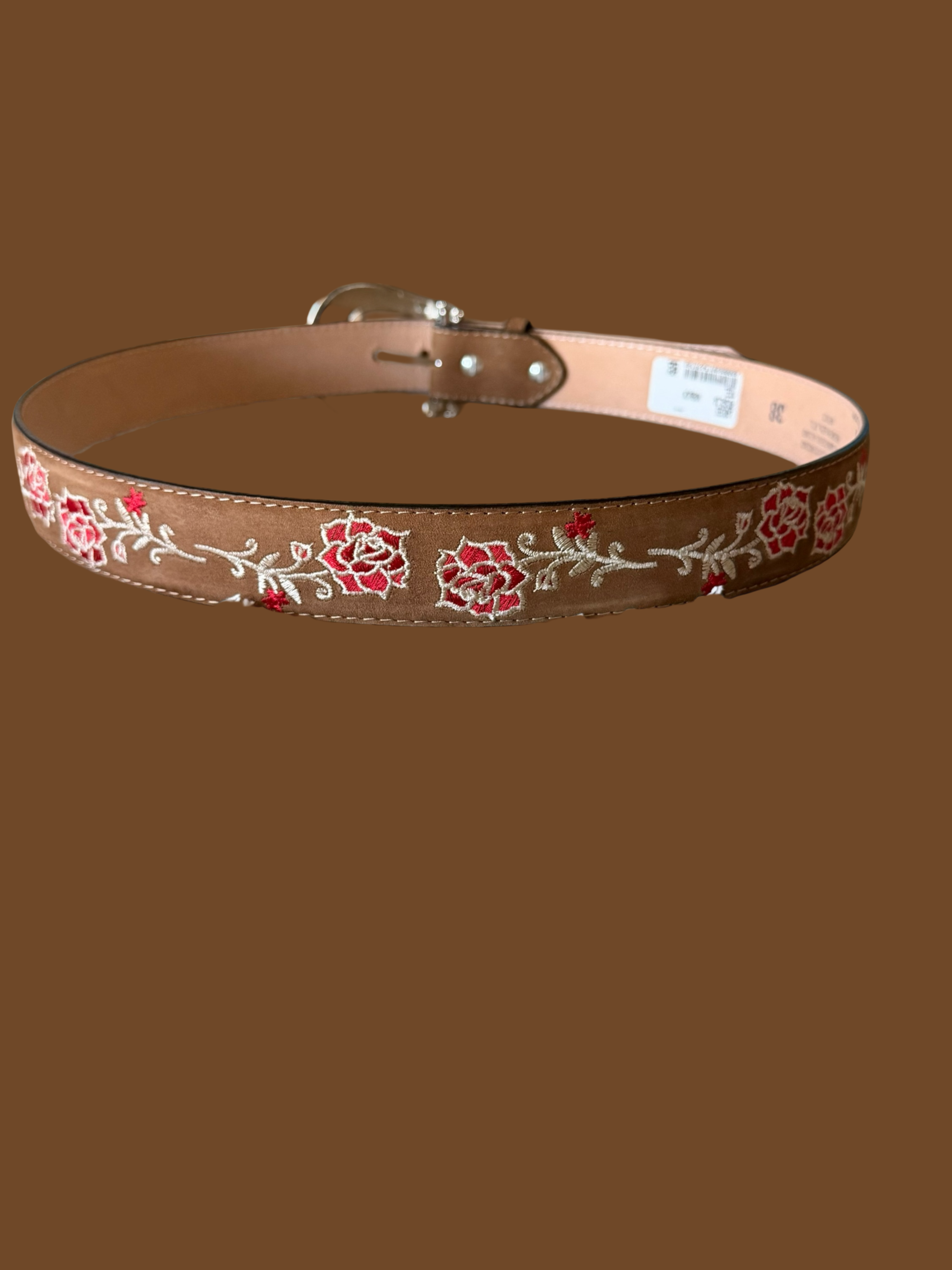 Cinto de Piel con Bordado Floral Elegante - Malcreado