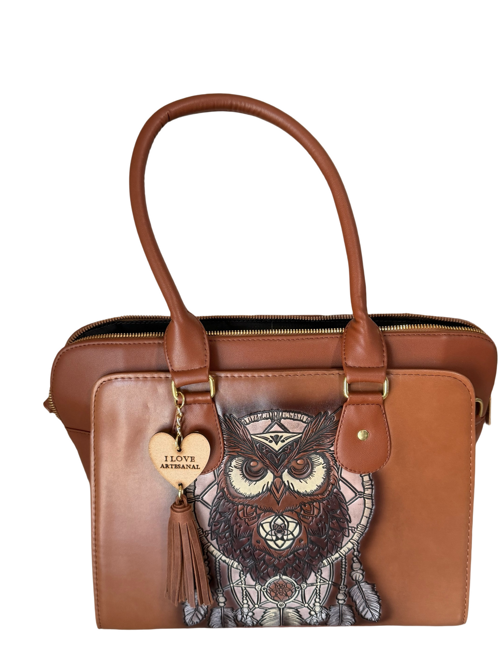 Hand-Painted Vegetable-Tanned Leather "Dome" Bag