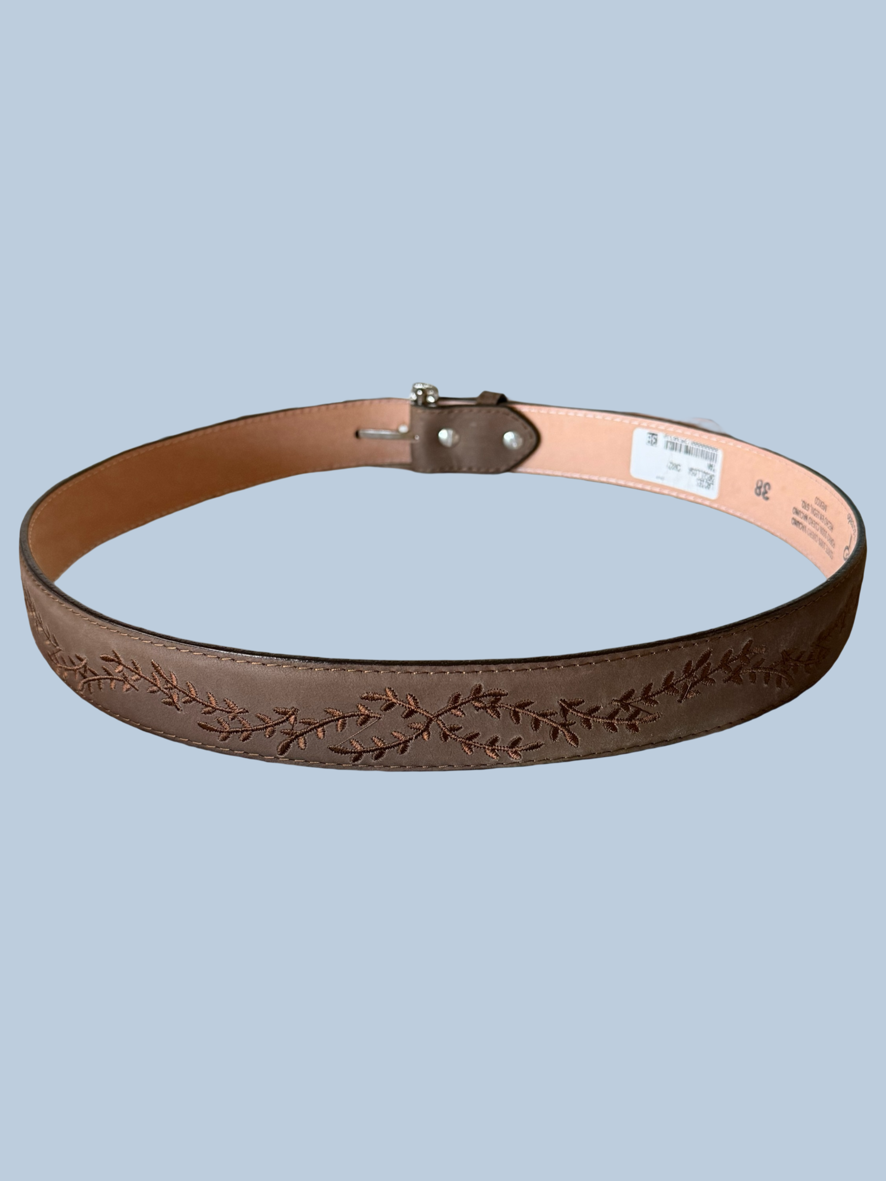 Malcreado Shedron Floral Embroidered Leather Belt