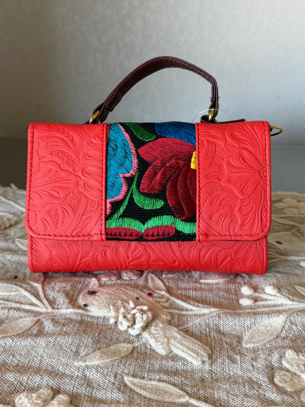 "Cross Two" Crossbody Bag - Hand-Brushed Artwork
