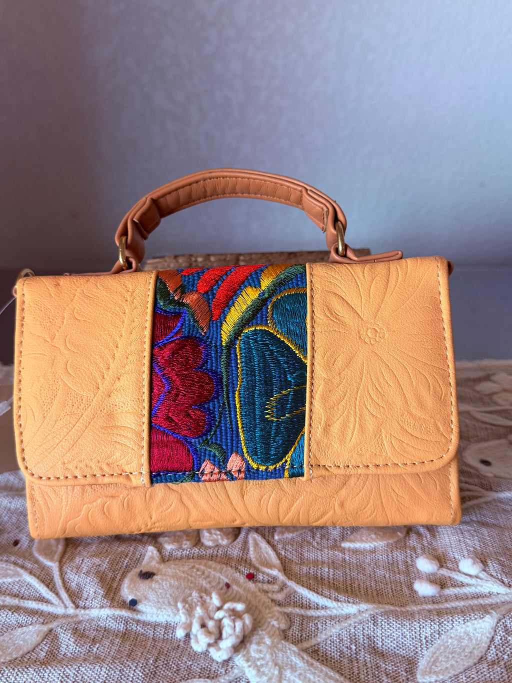 "Cross Two" Crossbody Bag - Hand-Brushed Artwork