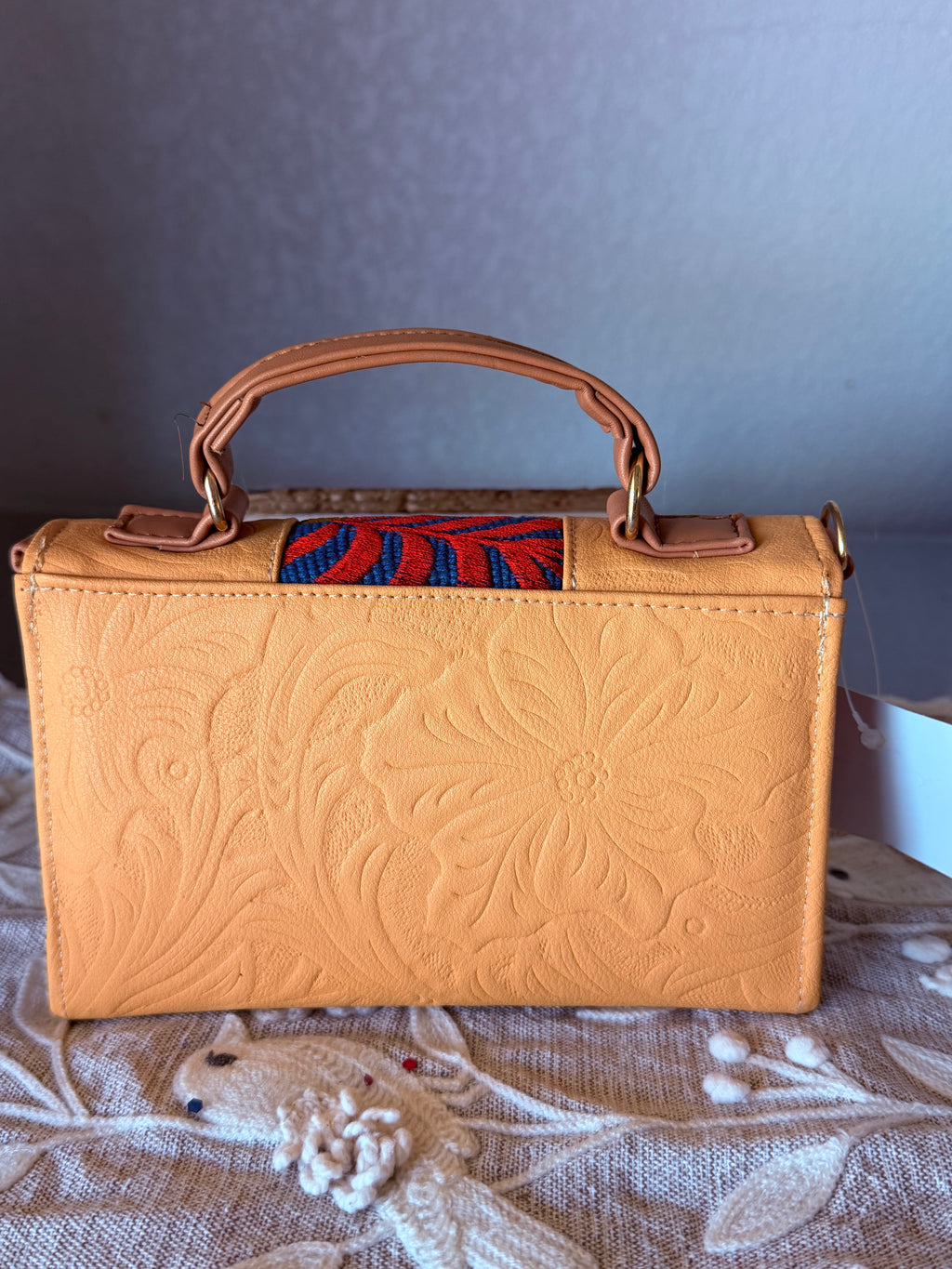 "Cross Two" Crossbody Bag - Hand-Brushed Artwork