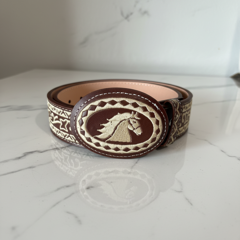 Belt 38 café crin mármol