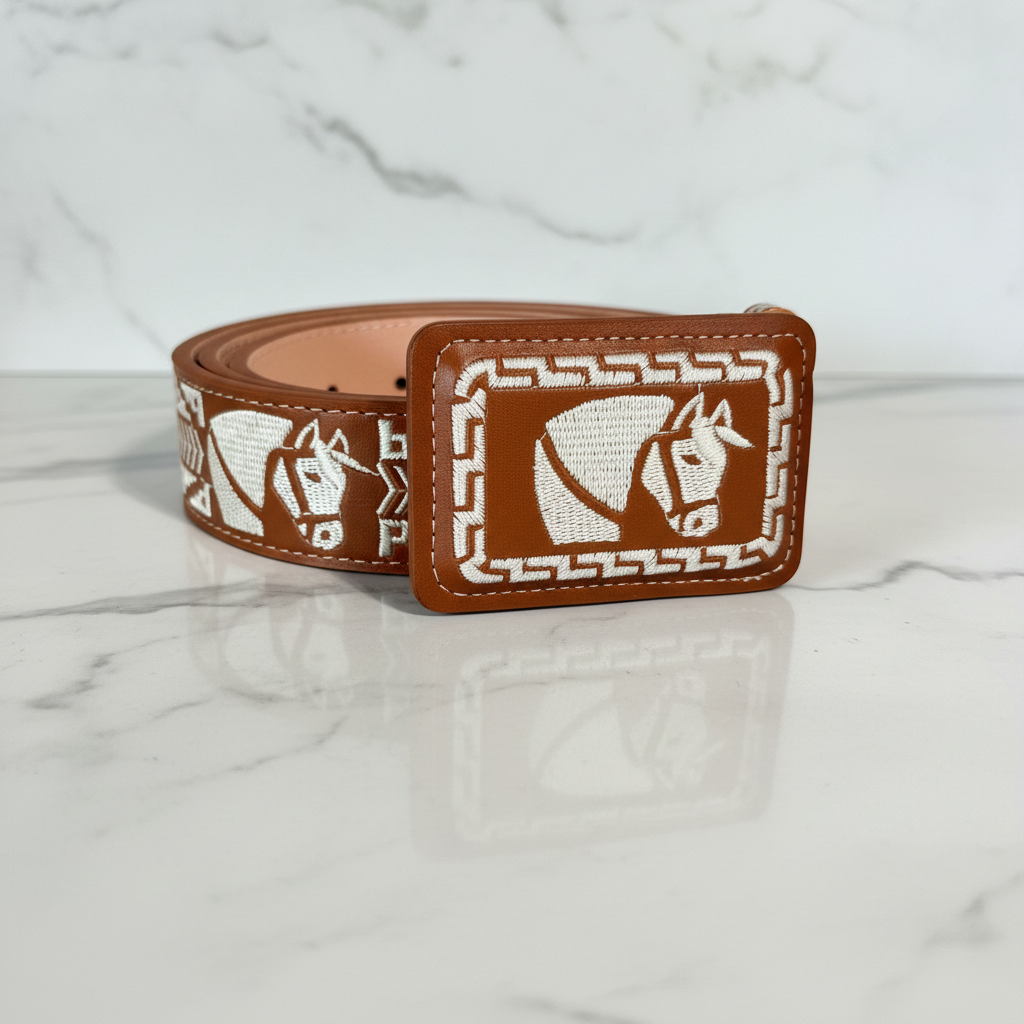 Belt 40 cognac mármol