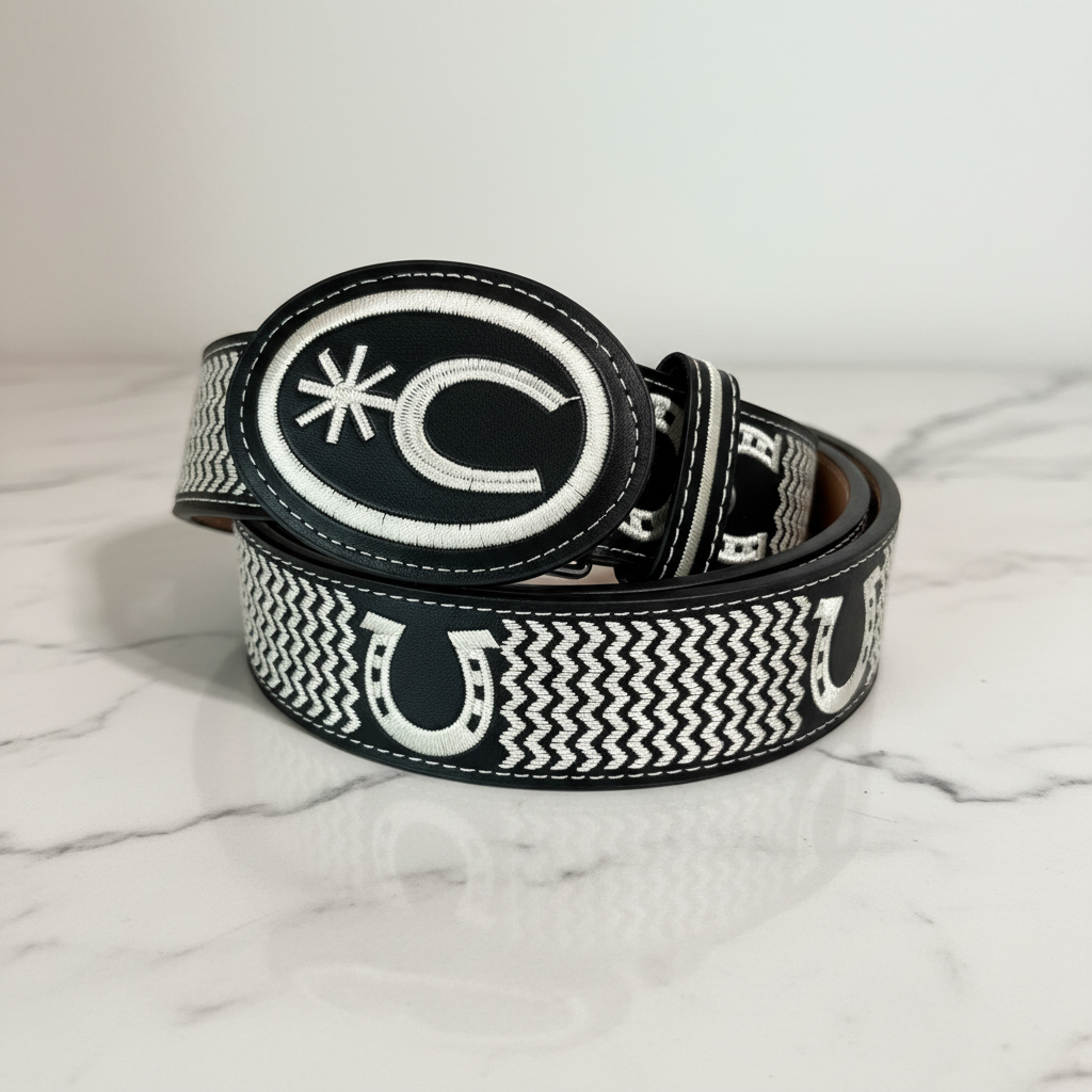 Belt 40 negro mármol