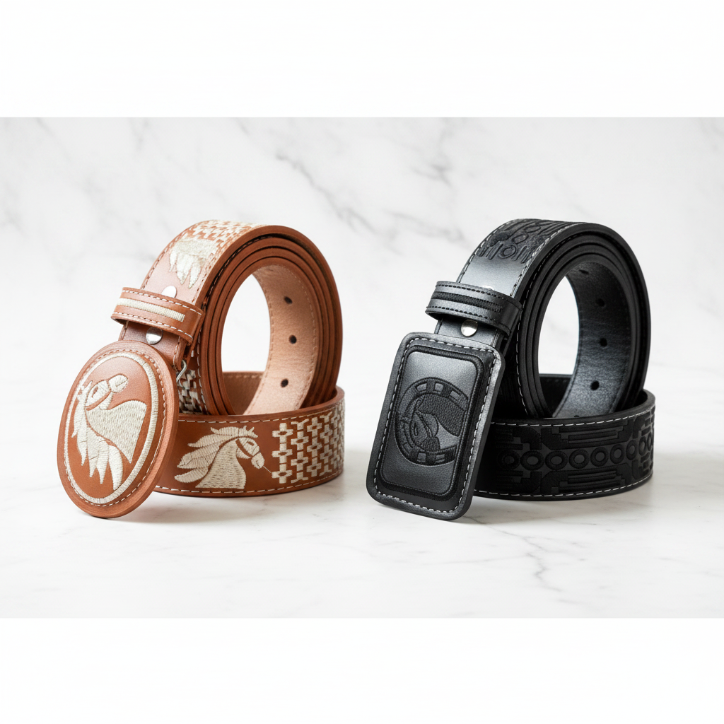 Belts #36 frente enrollados mármol