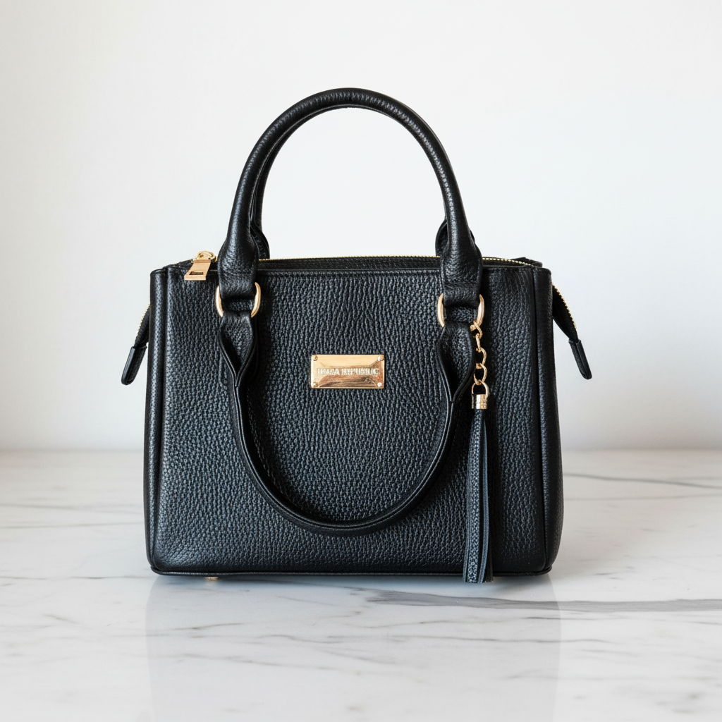 Black Purse frente mármol
