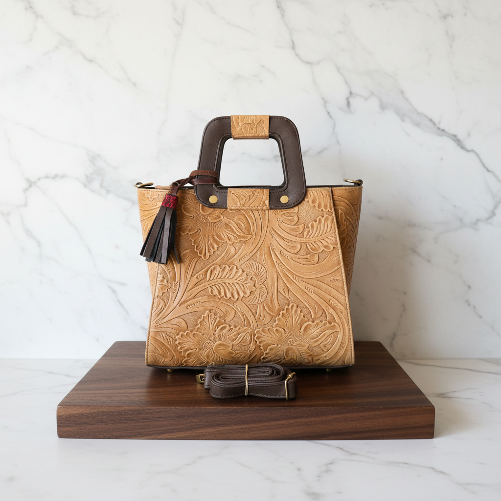 Bolsa beige stand mármol 2