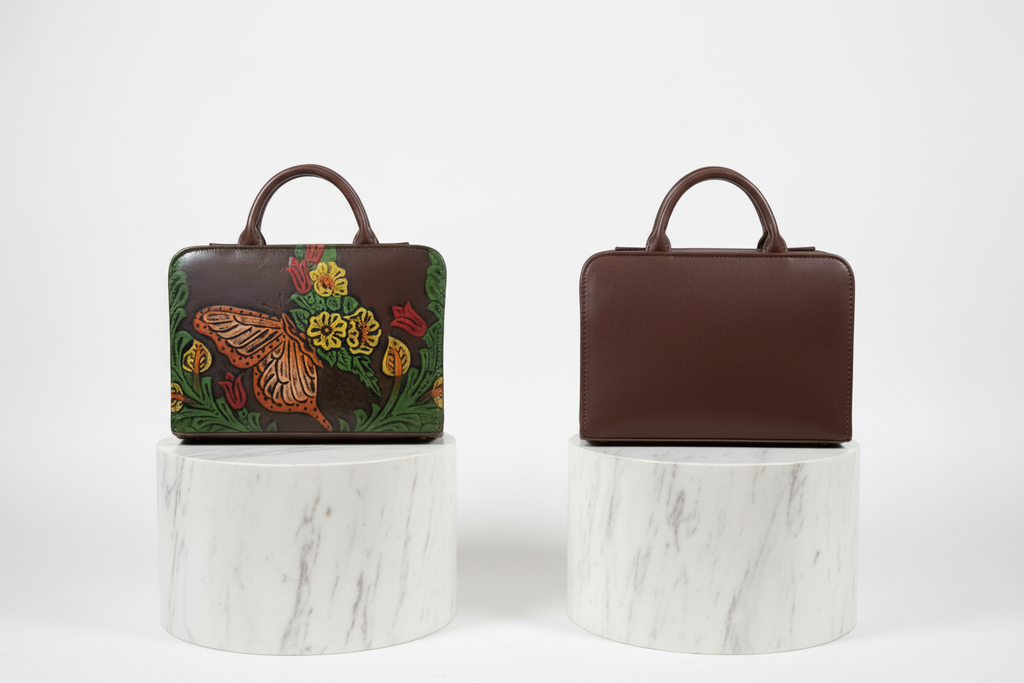 Bolsa mariposa en stands de mármol
