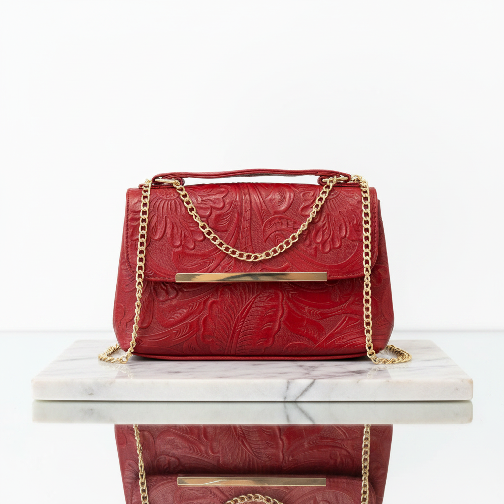 Bolsa roja - frente mármol