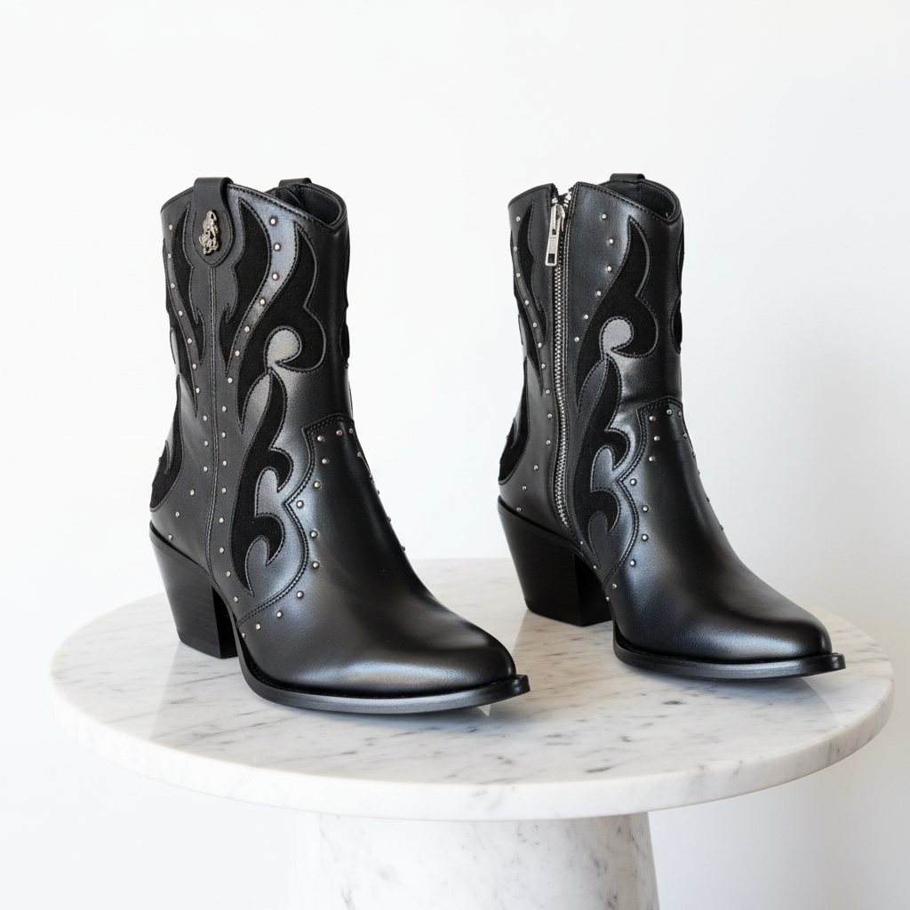 Boots Front on Marble