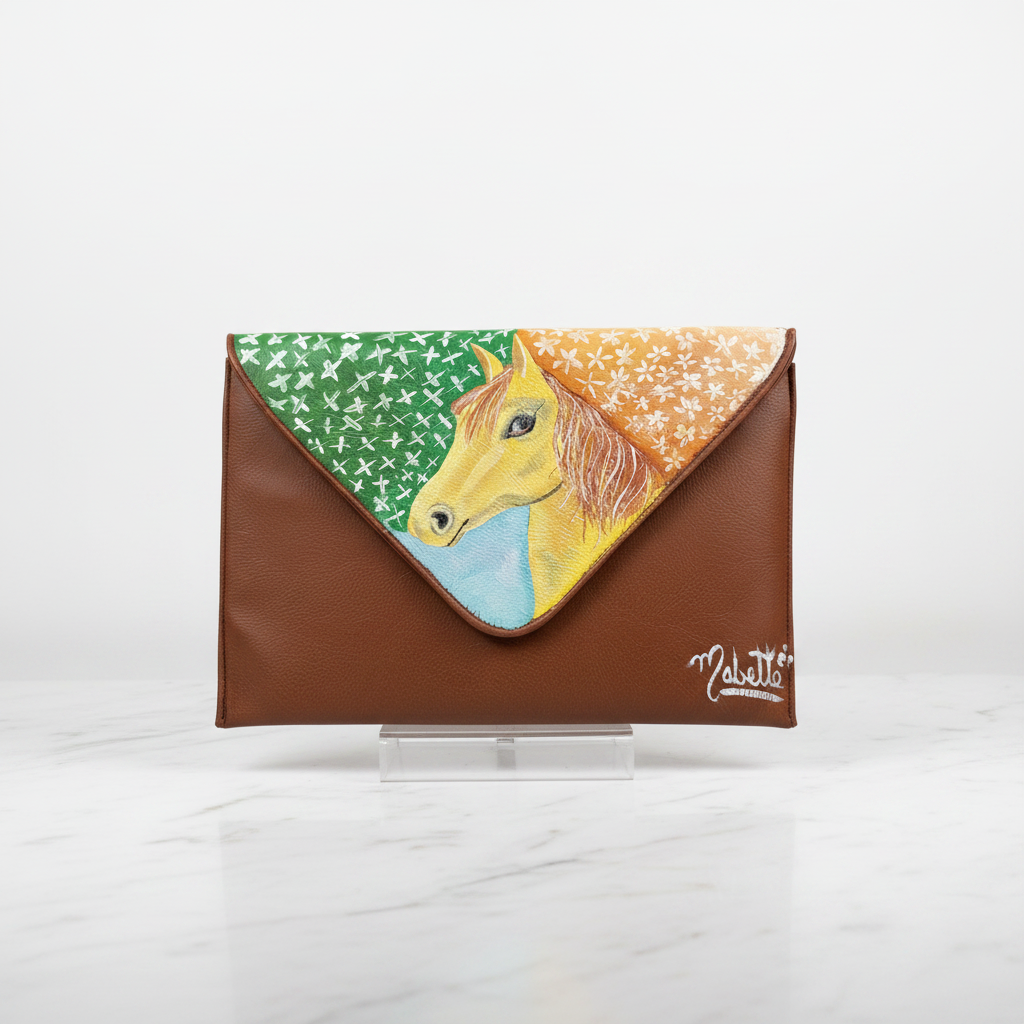 Clutch caballo en mármol blanco