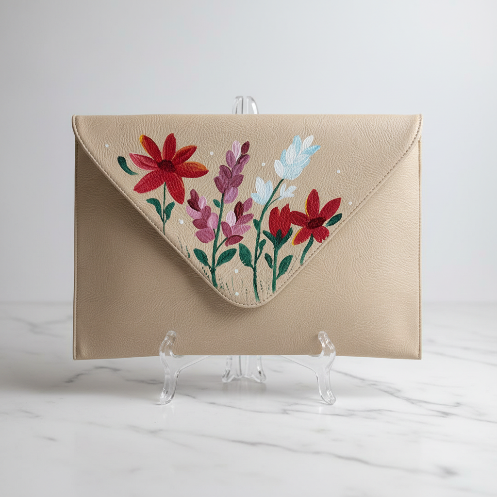 Clutch flores en mármol blanco