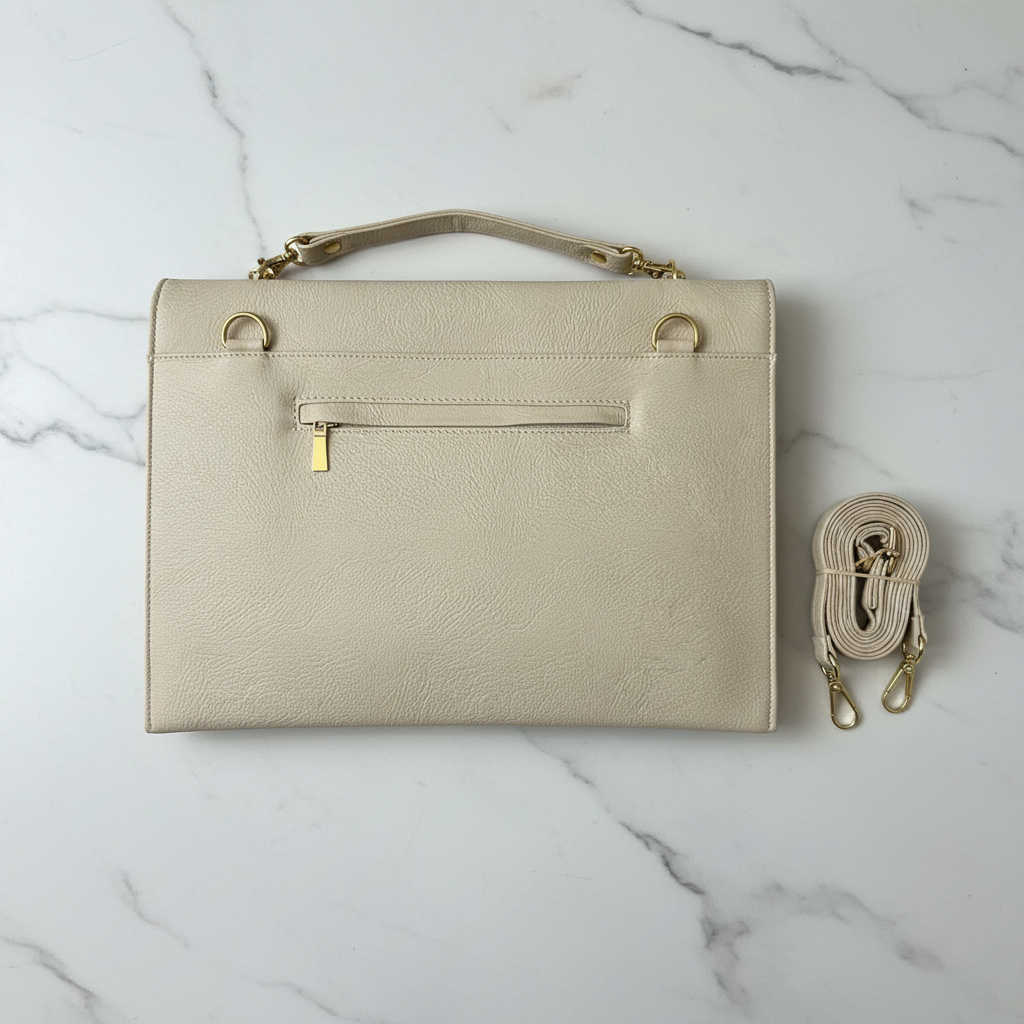 Clutch flores trasera en mármol blanco