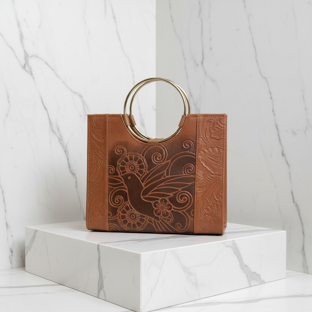 Floral Tote Hummingbird - Marble Stand