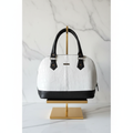 White Rectangular Bag with Chiseled Flap