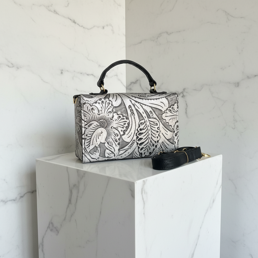Florence — Hand-Tooled Leather Crossbody Bag | Bolsa Crossbody de Piel Tallada