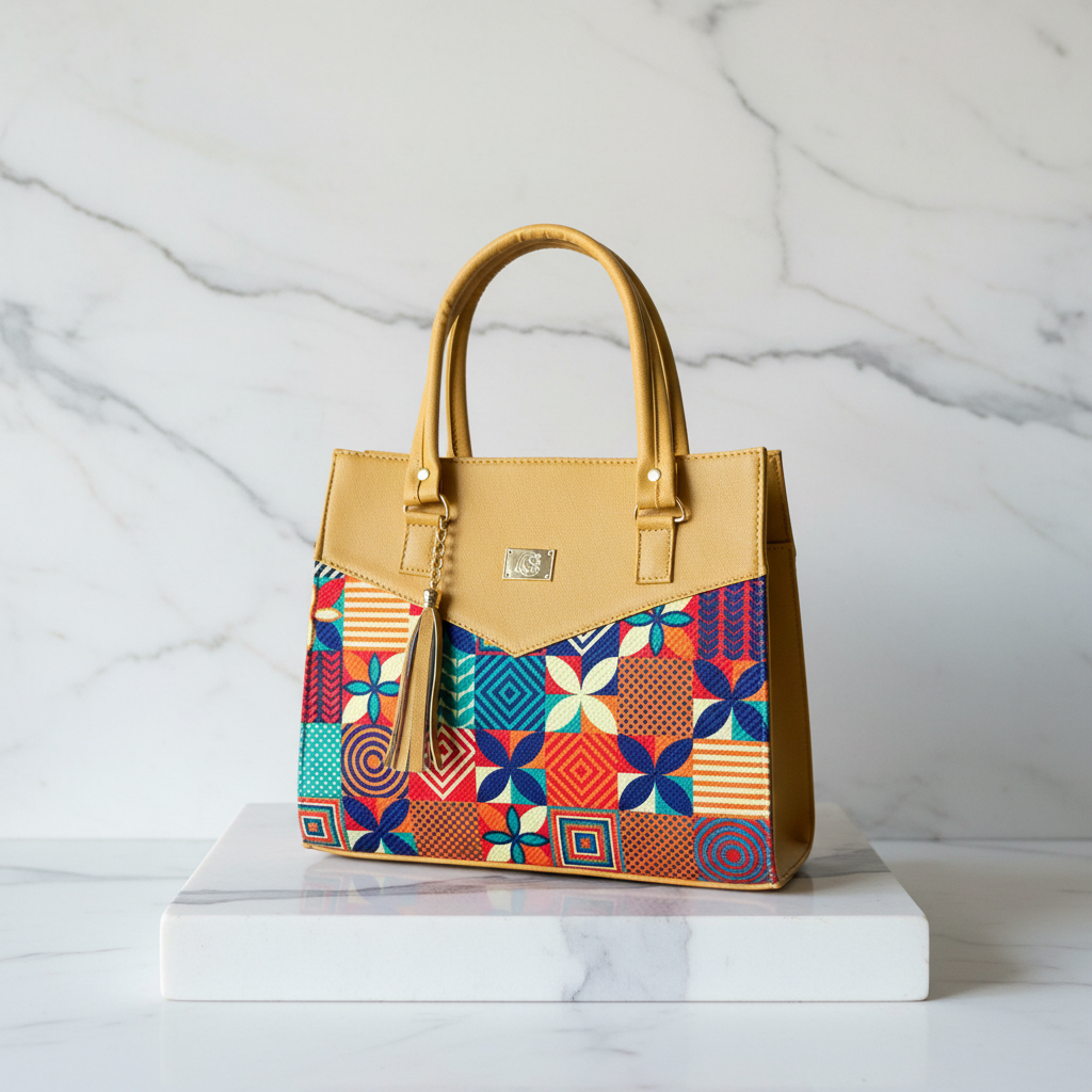 Mexican Mosaic Jute Tote Bag — Structural Design | Bolsa de Yute Mosaico Mexicano