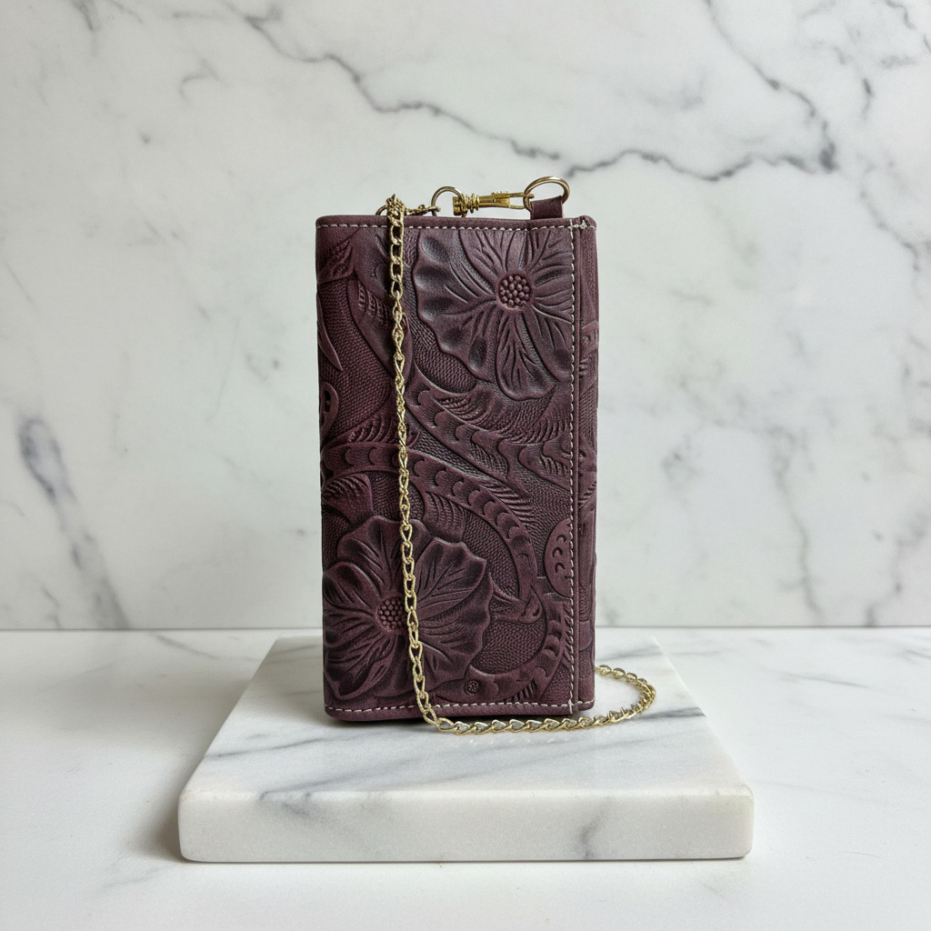 Scala Ciruela | Plum Floral Wallet Clutch