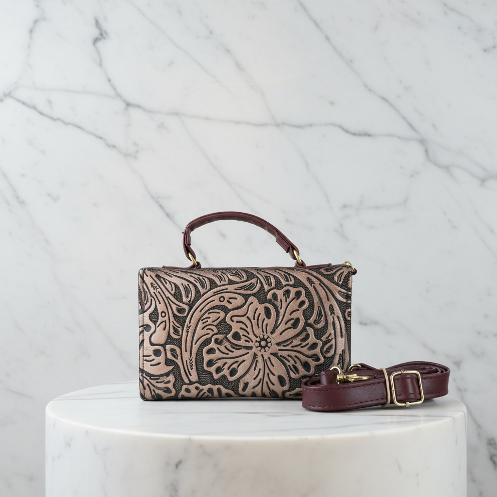 Florence — Hand-Tooled Leather Crossbody Bag | Bolsa Crossbody de Piel Tallada