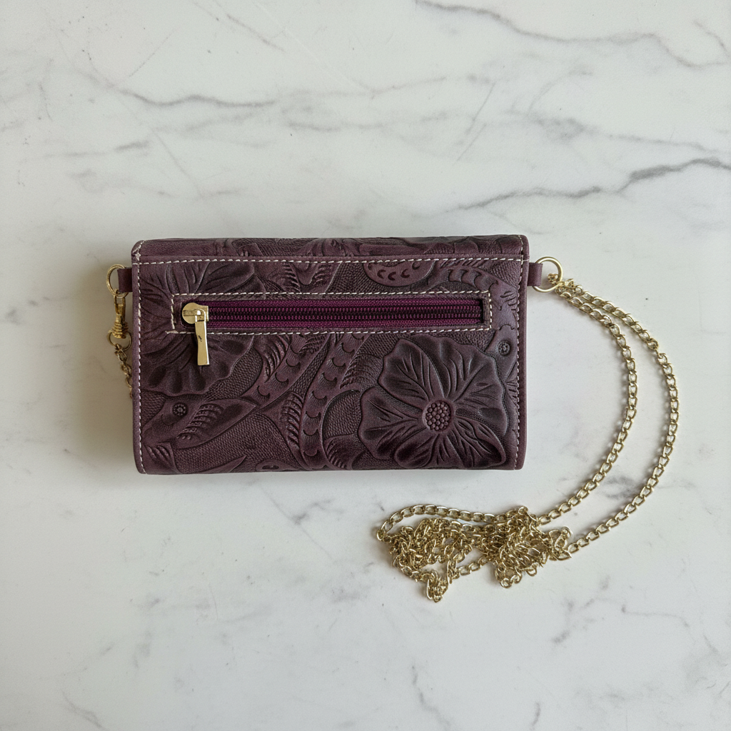 Scala Ciruela | Plum Floral Wallet Clutch