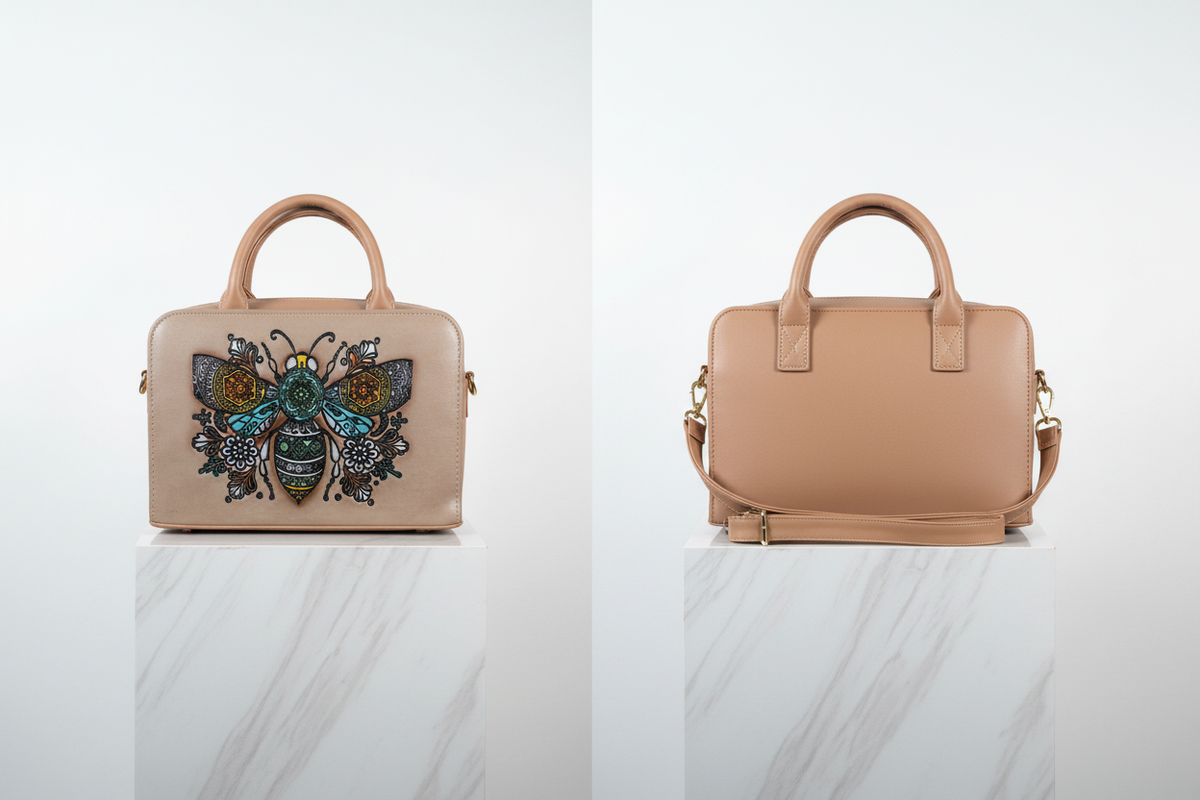 Bolsa Rectangular Minimalista en Cuero Vegetal Gris