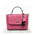 Chiseled Leather Bag — Floral Embossed with Protected Base | Bolsa de Piel Cincelada — Grabado Floral con Base Protegida