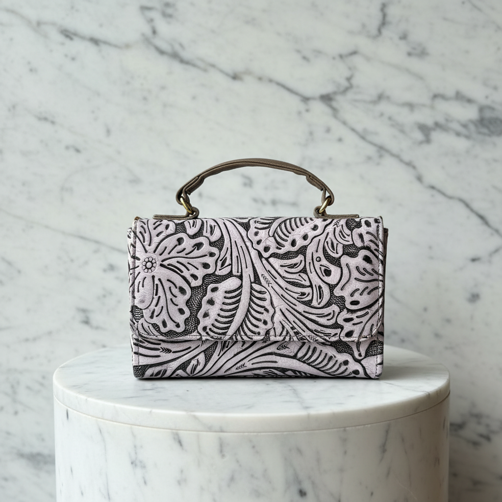 Florence — Hand-Tooled Leather Crossbody Bag | Bolsa Crossbody de Piel Tallada