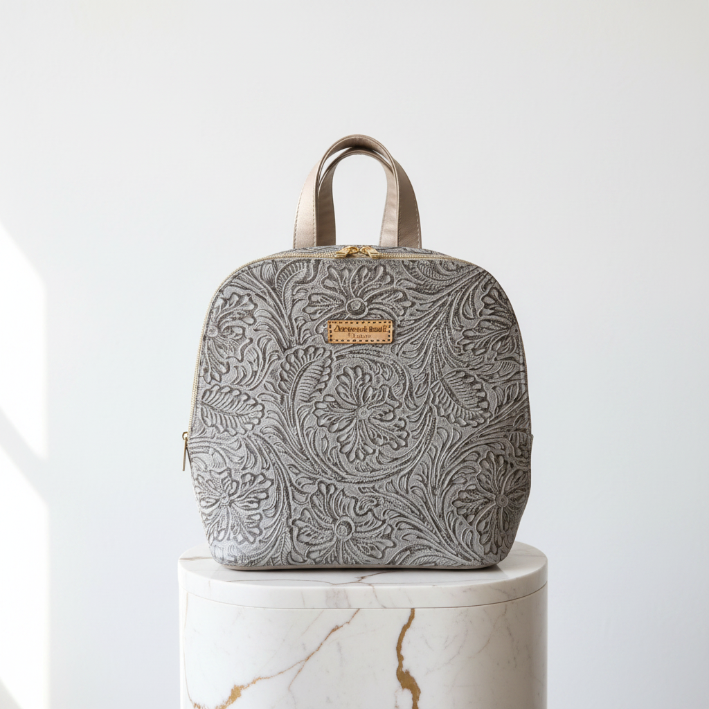 Flora Backpack — Hand-Tooled Leather / Mochila Flora — Piel Grabada