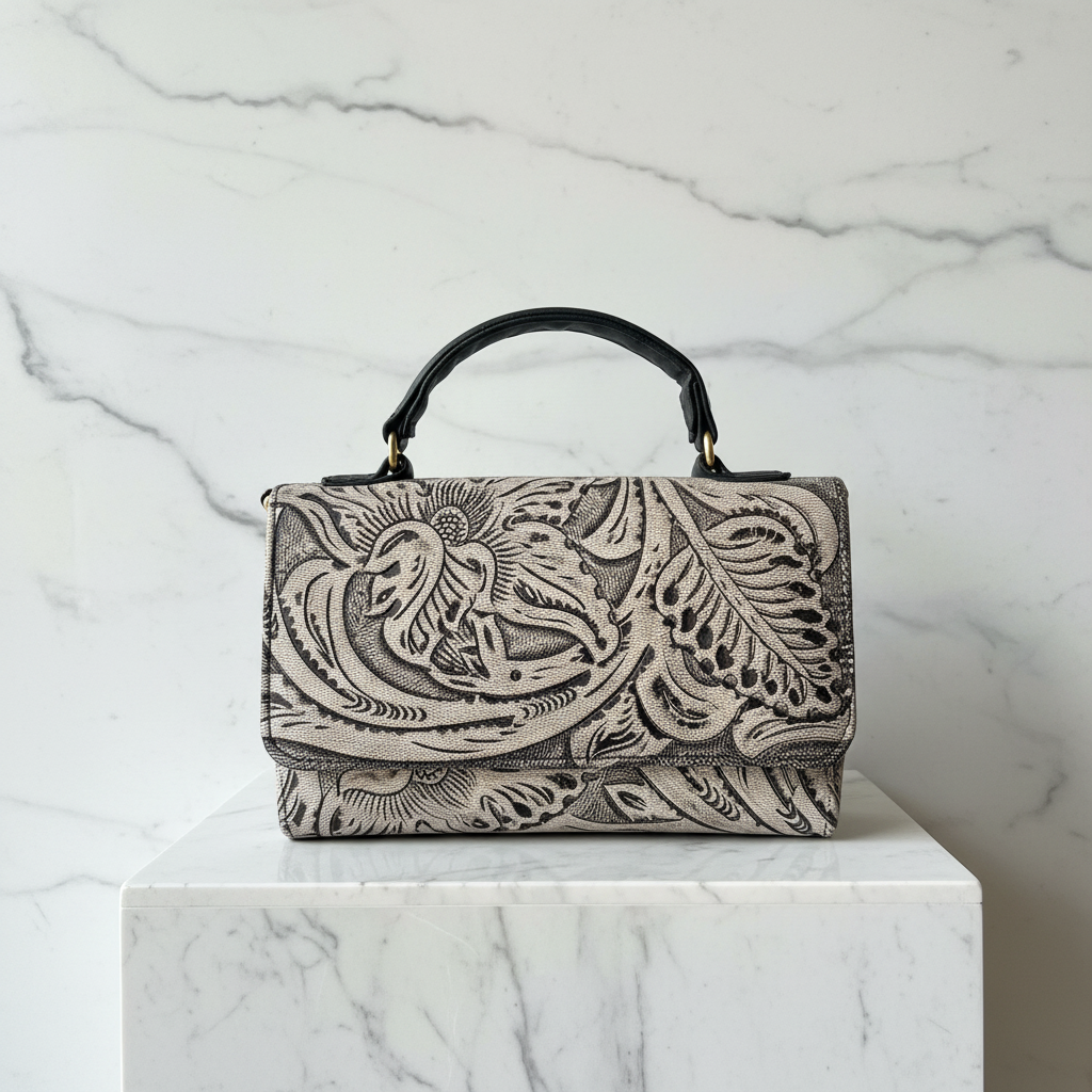 Florence — Hand-Tooled Leather Crossbody Bag | Bolsa Crossbody de Piel Tallada