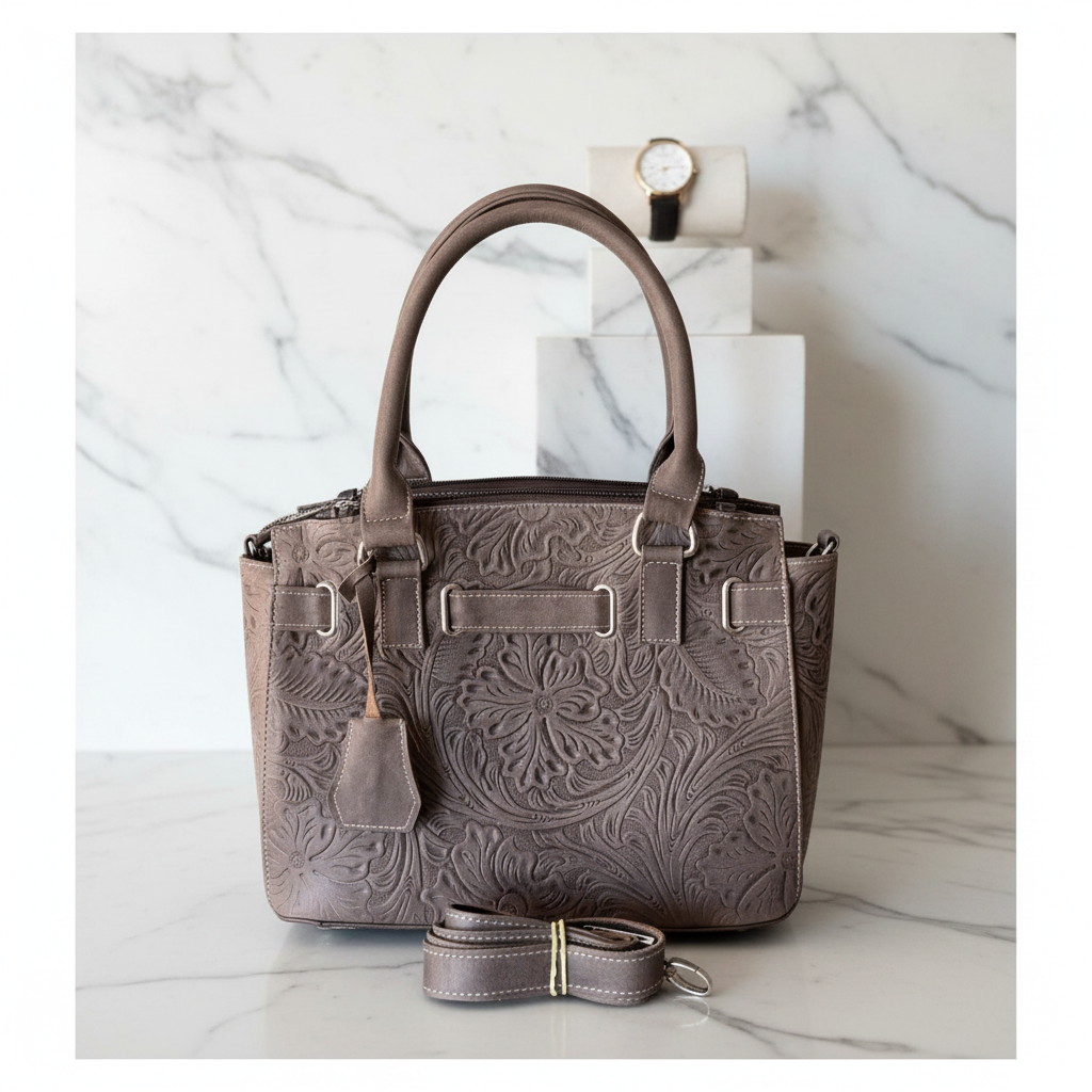 Bolsa Rectangular Triple Compartimento - Piel Cincelada