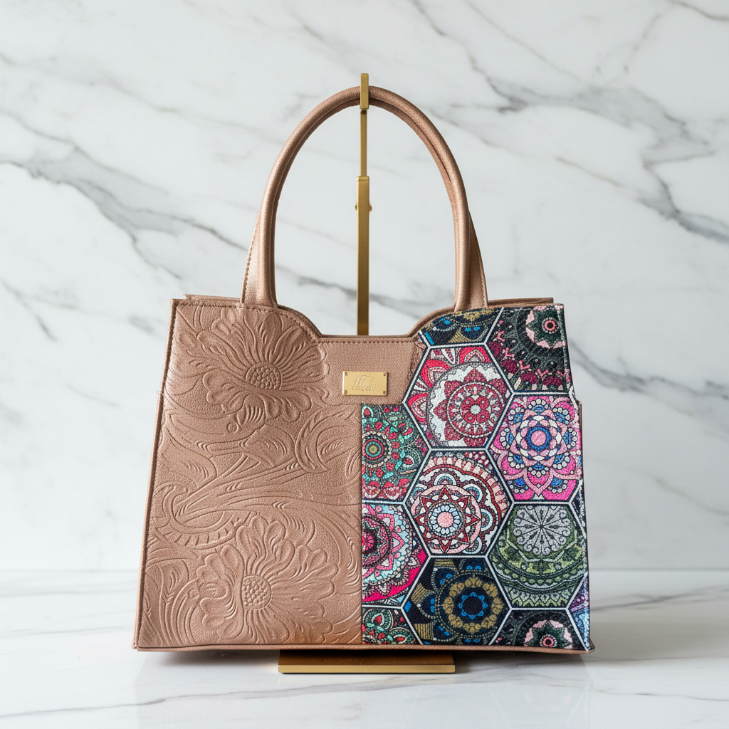 Bolsa de Yute "Gala de Mandalas" - Diseño Bitono Estructurado