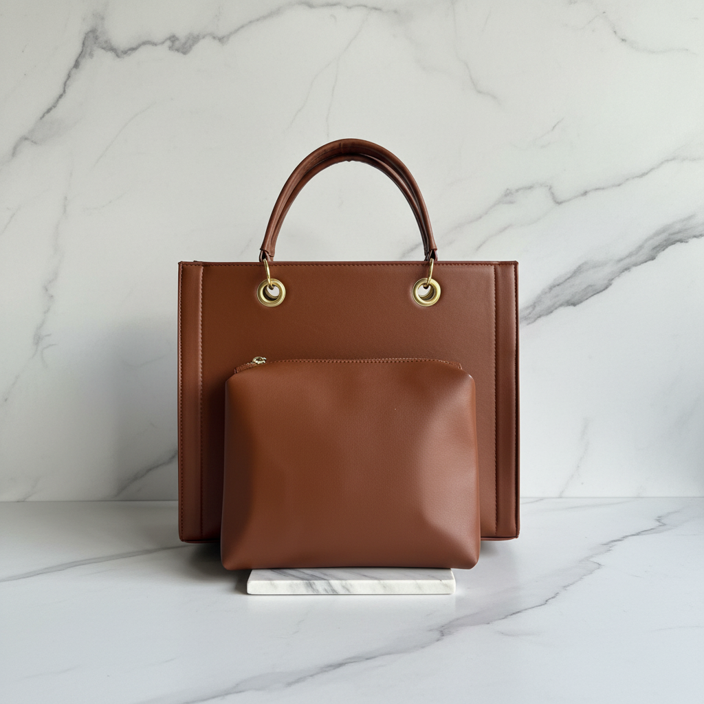 Bolsa Tote Cincelada con Bolso Interno - LunaArtesanal