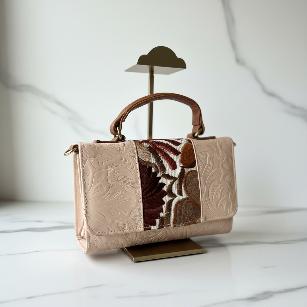 Bolsa Crossbody "Cross Two" - Piel y Telar Chiapaneco