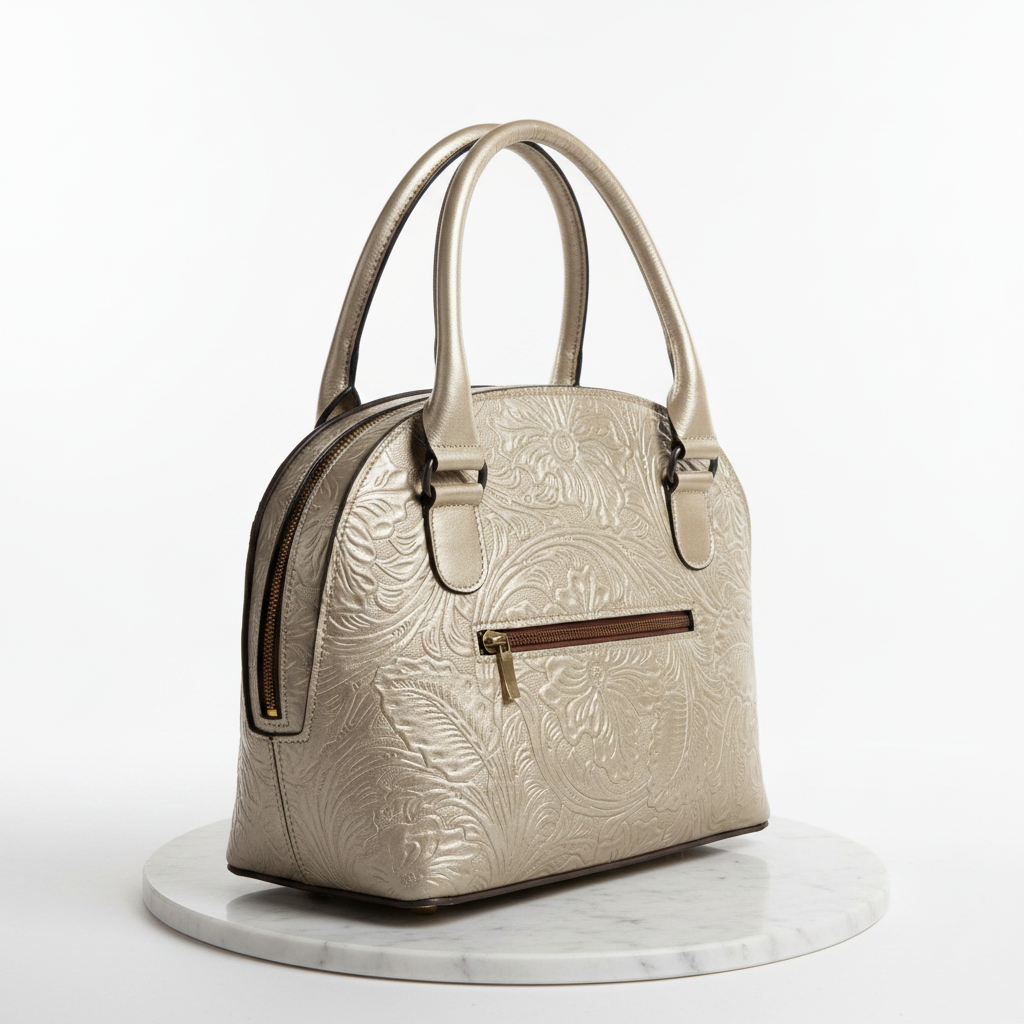 Bolsa de Piel Cincelada con Separadores Internos