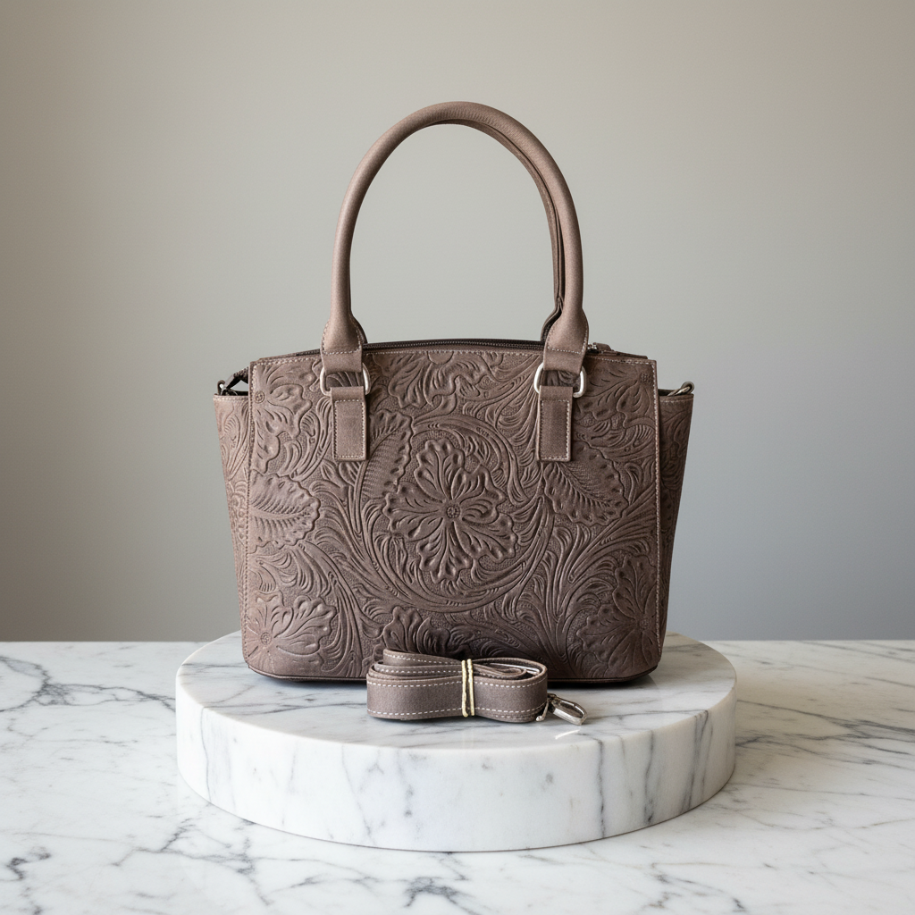 Bolsa Rectangular Triple Compartimento - Piel Cincelada