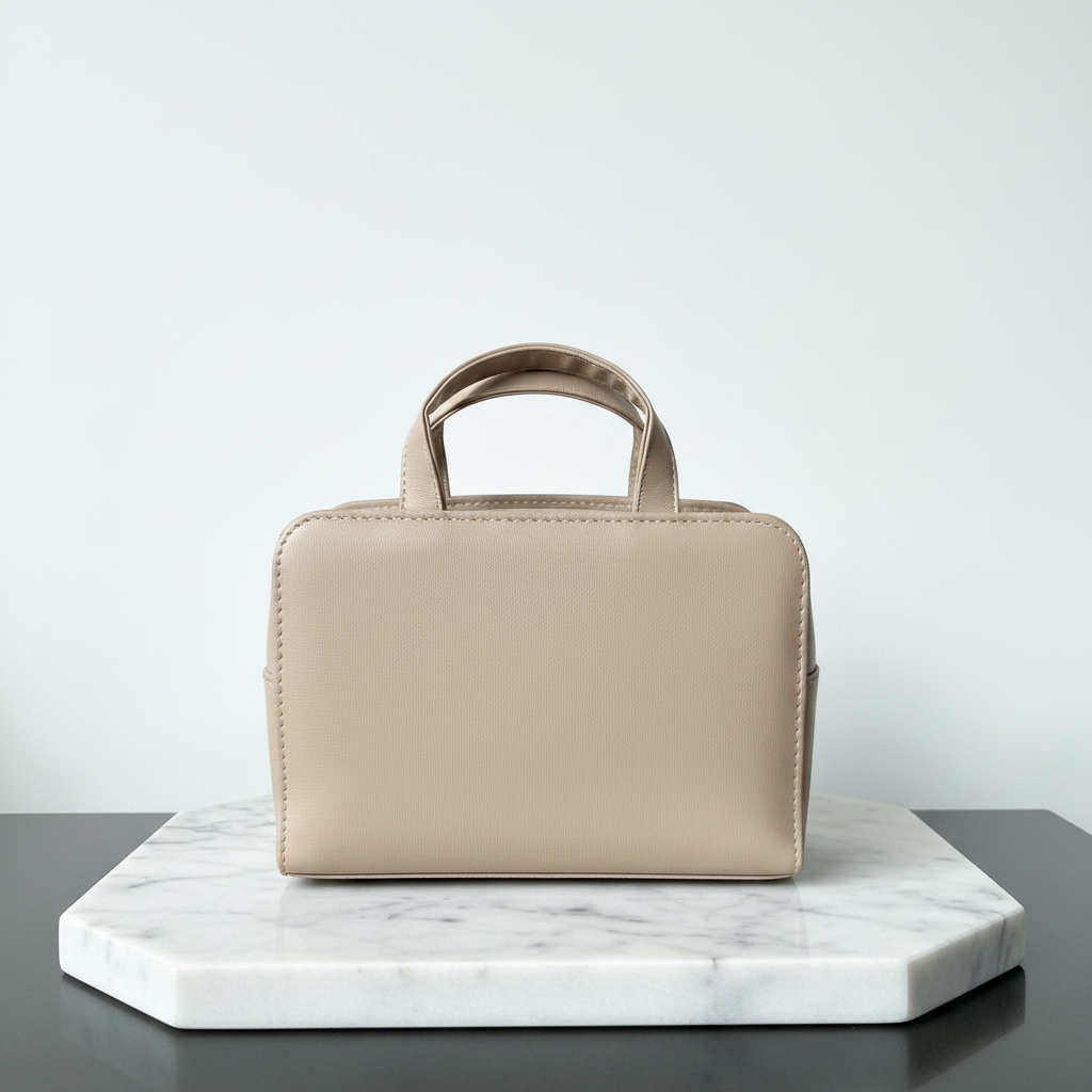 Bolsa Rectangular de Cuero Vegetal con Telar Chiapaneco