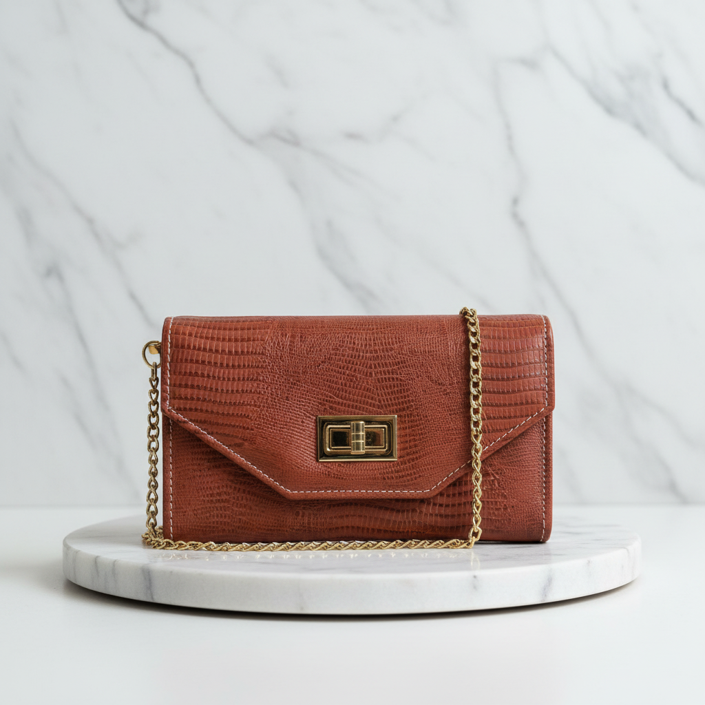 Scala Terra | Terracotta Lizard Wallet Clutchoto foto