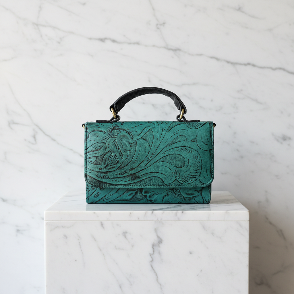 Florence — Hand-Tooled Leather Crossbody Bag | Bolsa Crossbody de Piel Tallada