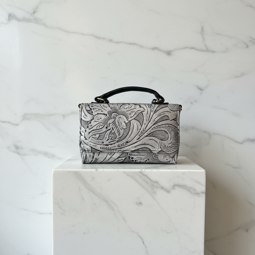 Florence — Hand-Tooled Leather Crossbody Bag | Bolsa Crossbody de Piel Tallada